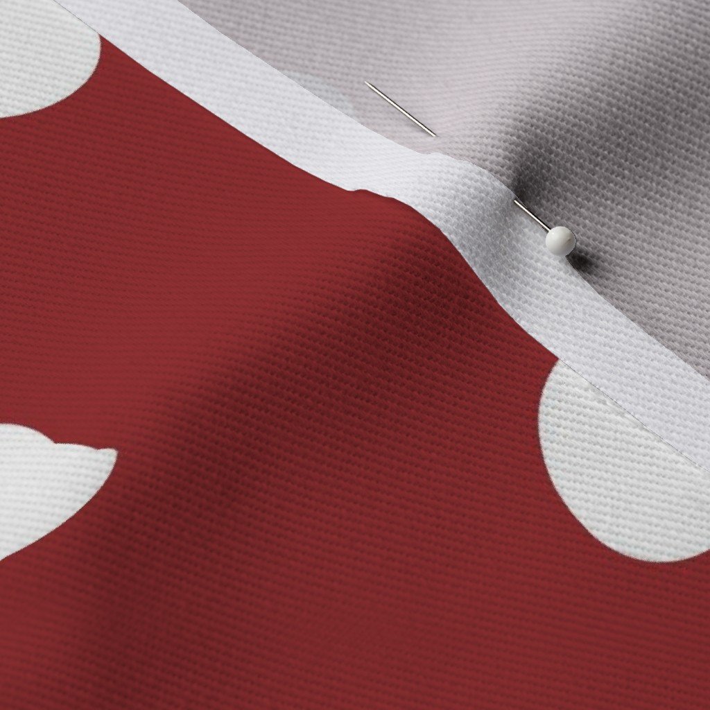 1 inch Classic White Polkadots on Lava Falls Red Fabric polka dots fabric