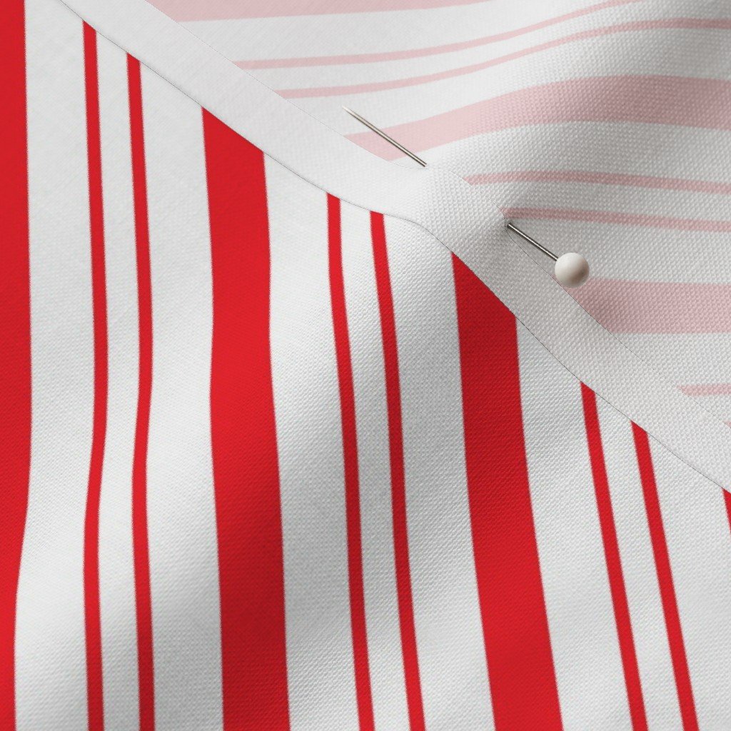 Small Classic Red Diagonal Christmas Candy Stripes Fabric candy cane stripes fabric