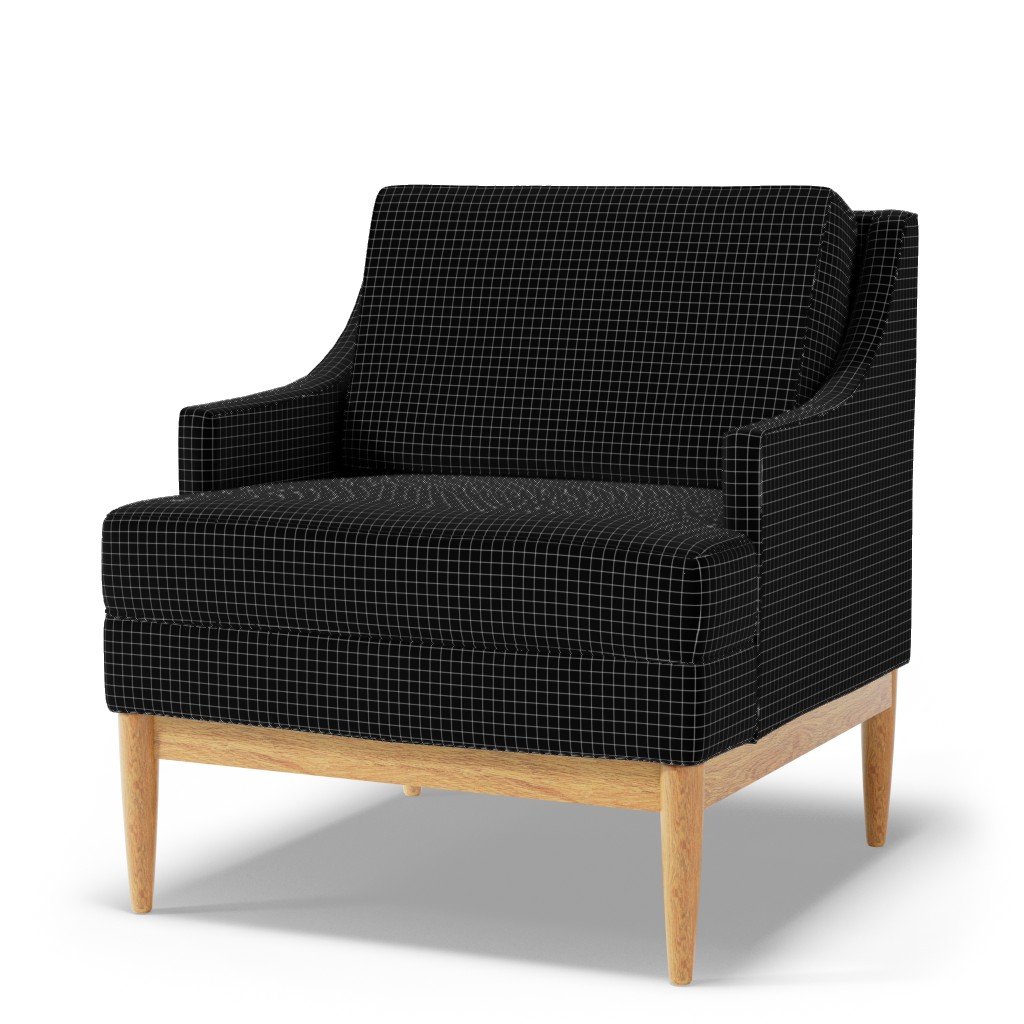 1/2 inch White Grid Lines on Black Fabric black and white fabric