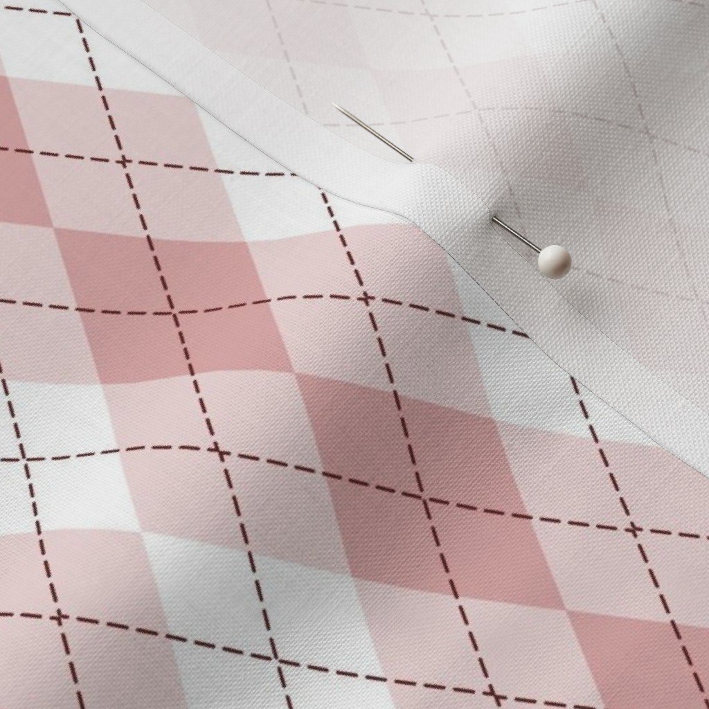 Small Light Pink Argyle Diamond Check Fabric check small fabric