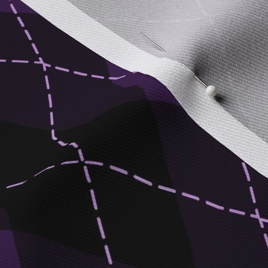 Dark Purple Argyle Diamond Check Fabric check small fabric