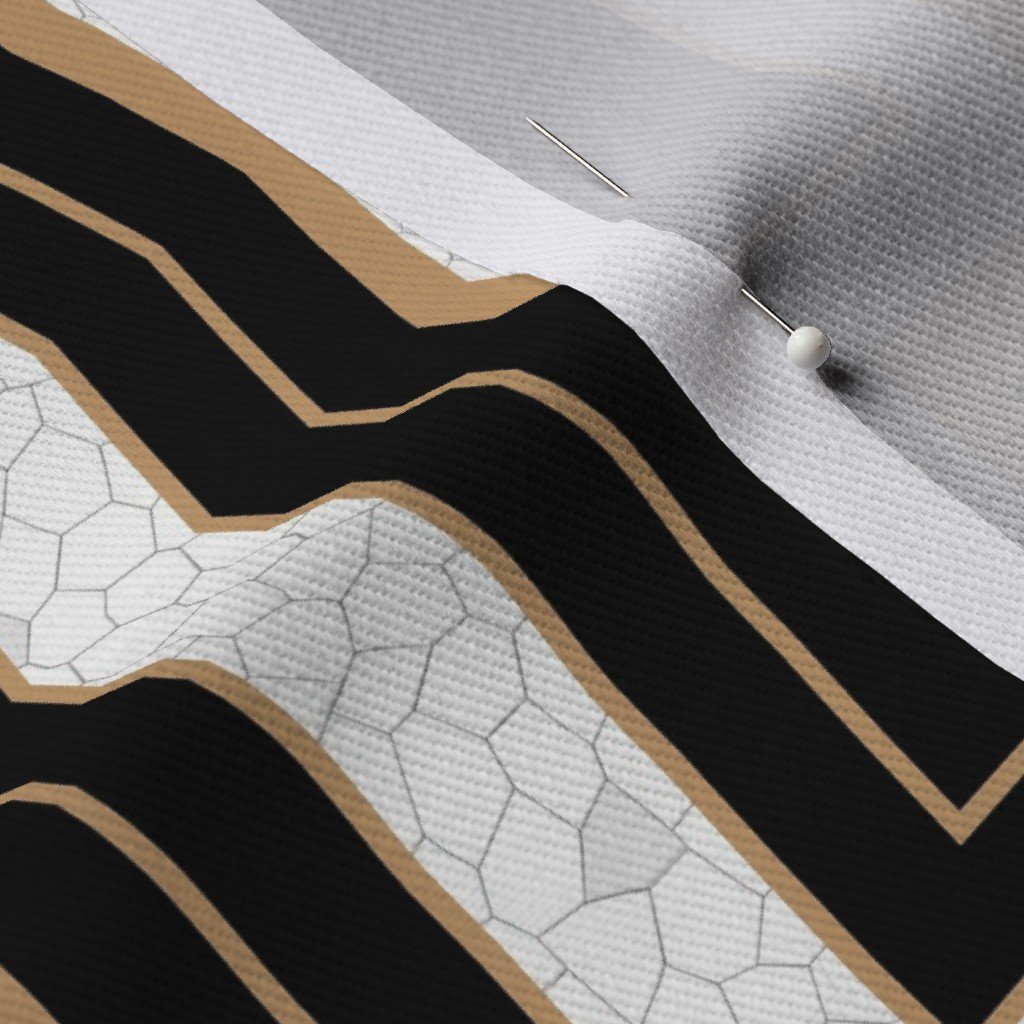 Small Art Deco Geometric Rectangles in Black and Faux Gold with Off Fabric black and gold fabric