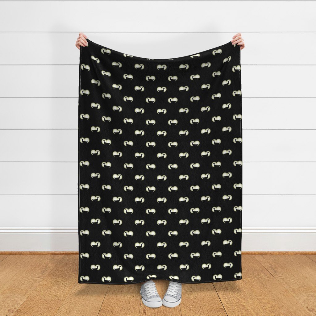 Deer Caught in Headlights Bright White- Bright Eyes in the Dark Fabric bright white fabric
