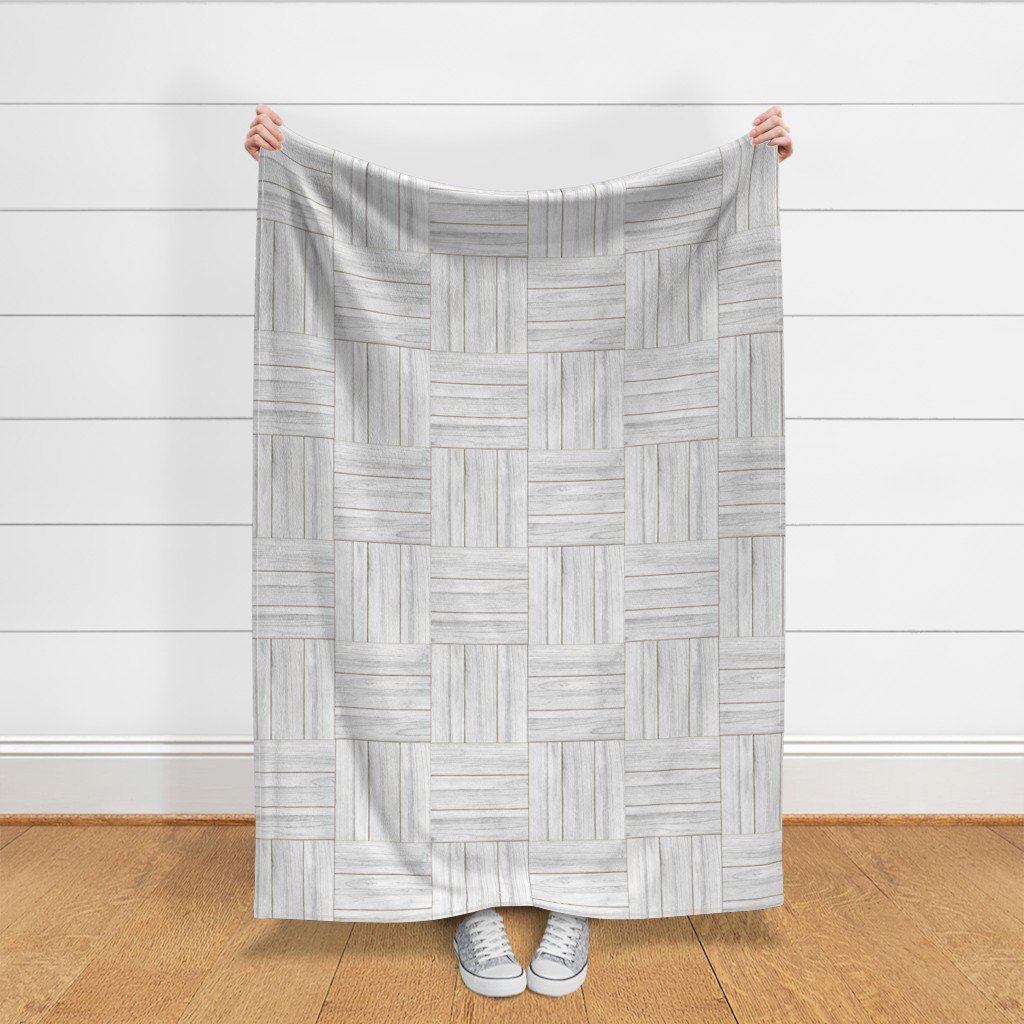 Whitewashed Geometric Parquet Wooden Planks 3 inch Fabric whitewash parquet fabric