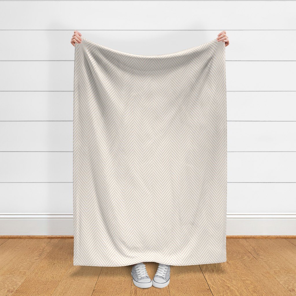 Natural and White Geometric Herringbone Pattern Fabric earth colors fabric