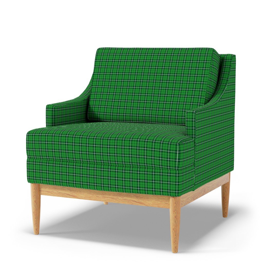Small Bright Green and White St Patricks Day Irish Tartan Check Fabric st patricks fabric
