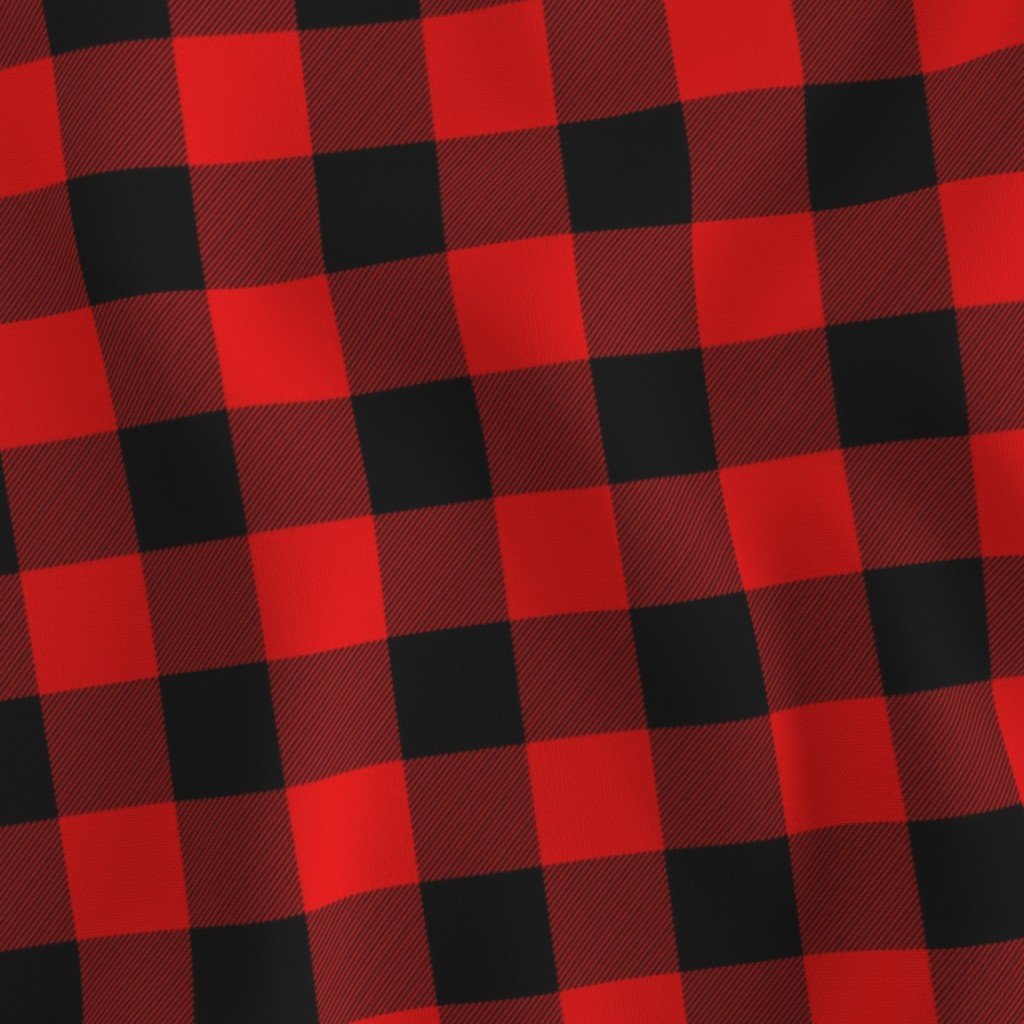 Red and Black Buffalo Check Gingham Plaid Fabric buffalo gingham fabric