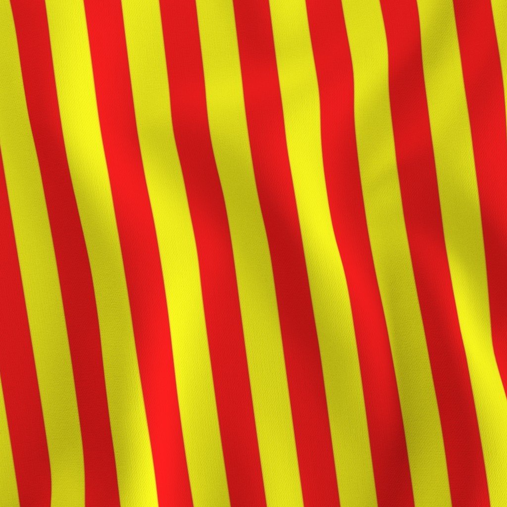 One Inch Vertical Red and Yellow School Colors Stripes Fabric red yellow stripe fabric