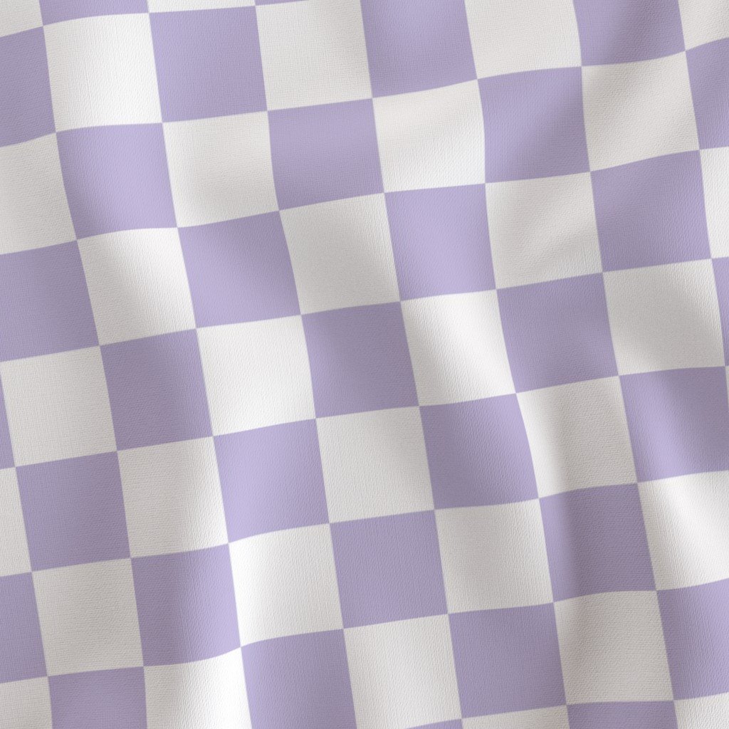 Two Inch Checks in Springtime Lavender and White Fabric checked squares fabric