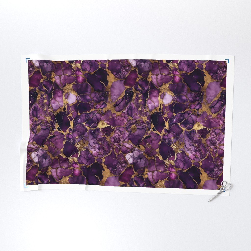 Amethyst and Gold Alcohol Ink 4 Fabric alcohol ink fabric