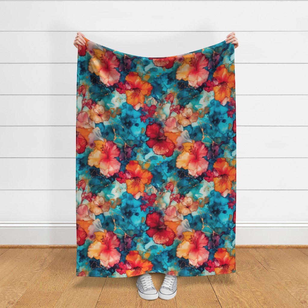 Hawaiian Alcohol Ink Fabric alcohol ink fabric