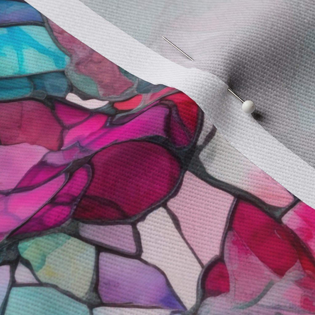 Pink and Blue Seaglass 4 Fabric broken pieces fabric