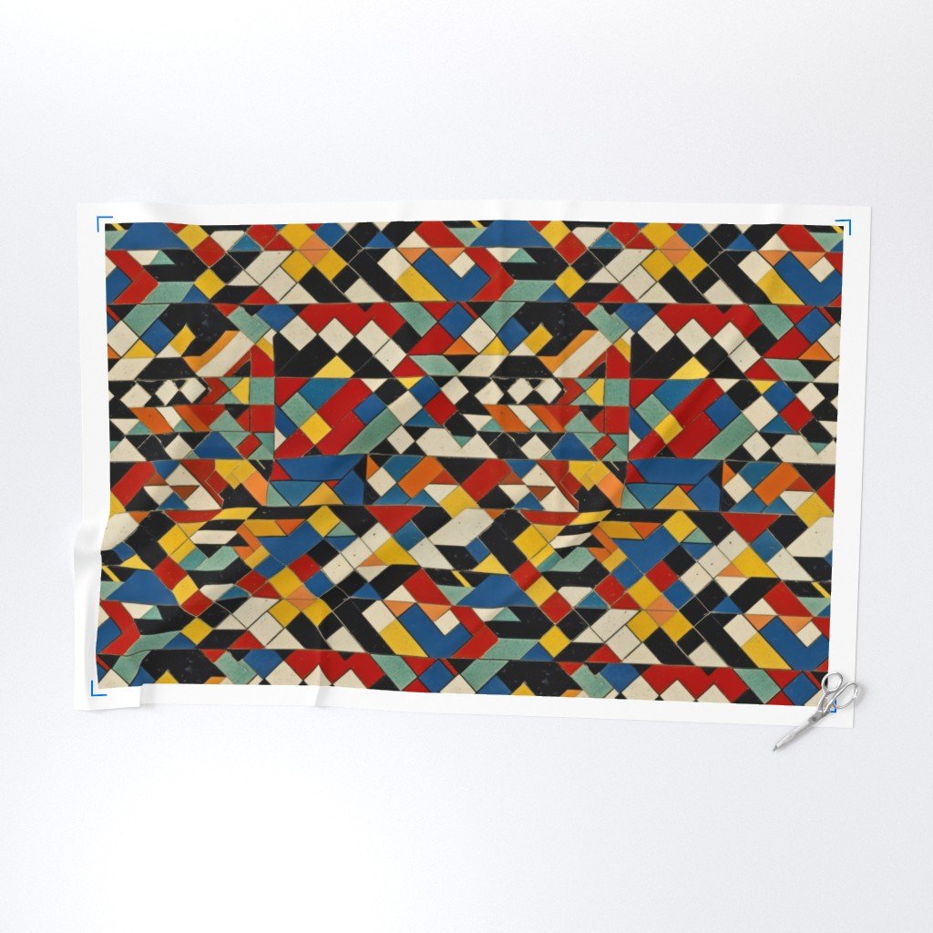 Theo van Doesburg Gouache on Board Pattern Fabric dynamic compositions fabric