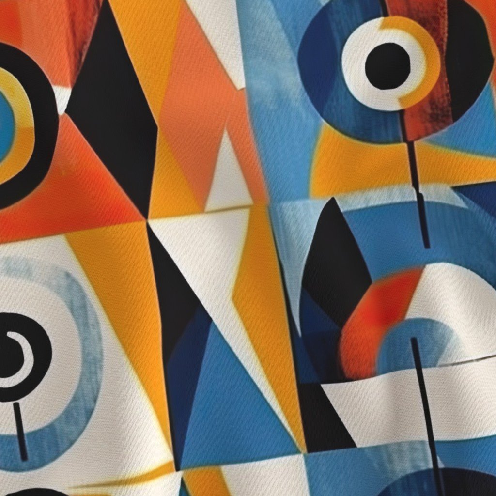 Evil Eye in Geometric Pattern of Bright Colors Fabric bold pattern fabric