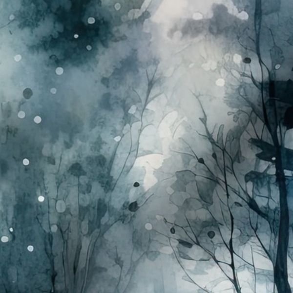 Endless Winter Dreamscape Trees in Misty Forest Decor Collection Design Collection endless forest fabric design
