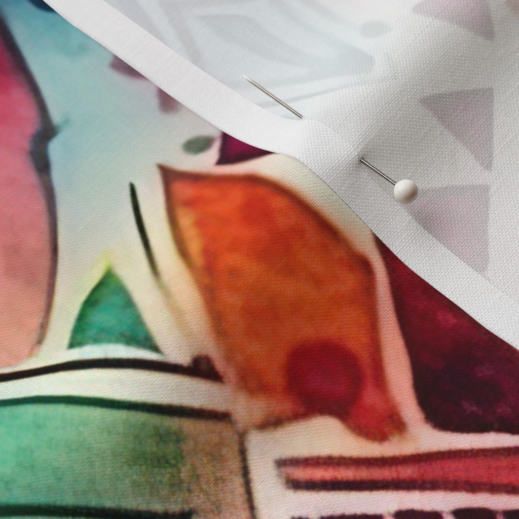 Bright Watercolor Aztec Geometric Pattern Fabric aztec pattern fabric
