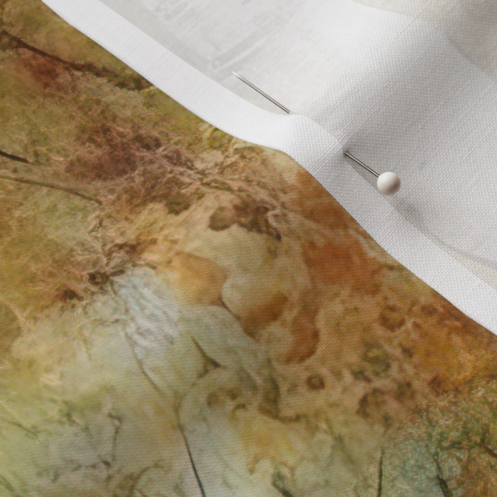 Endless Birch Tree Dreamscape Trees in Misty Forest Watercolor Fabric birch forest fabric