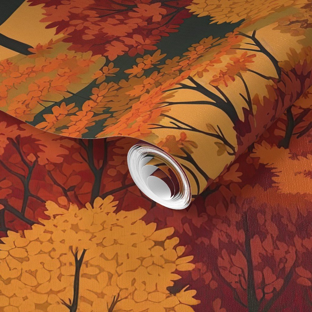 New England Endless Forest Fall Trees Wallpaper autumn garden wallpaper