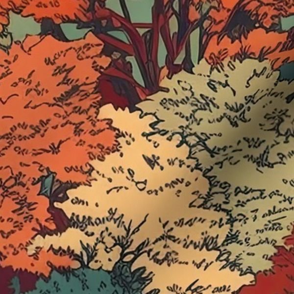 New England Endless Forest Fall Trees Home Styling Collection Home Styling Collection autumn garden fabric design