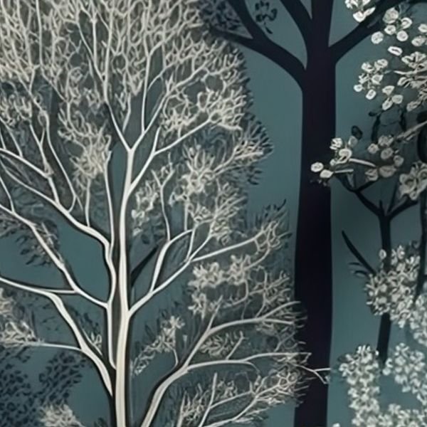 New England Endless Forest Trees Winter Design Collection Home Styling Collection new england fabric design
