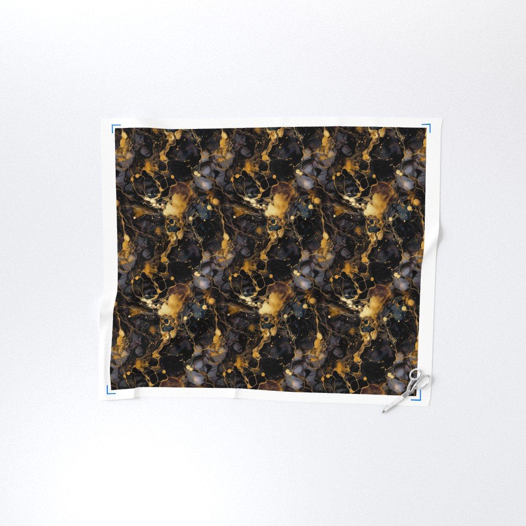 Small Black and Gold Alcohol Ink 2 Fabric alcohol ink fabric