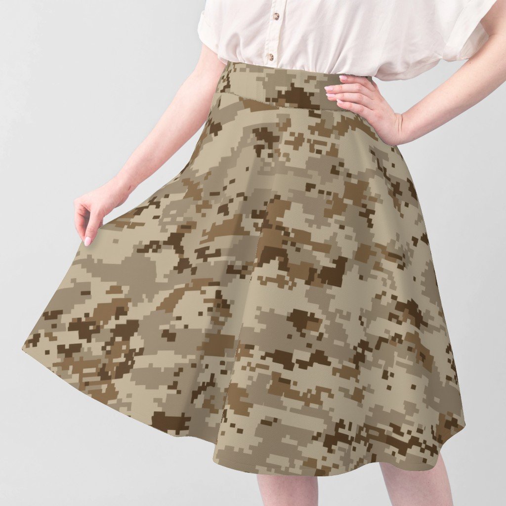 Digital Camouflage in Pixellated Swatches of Kkaki Beige Tan and Rust Fabric digital camouflage fabric
