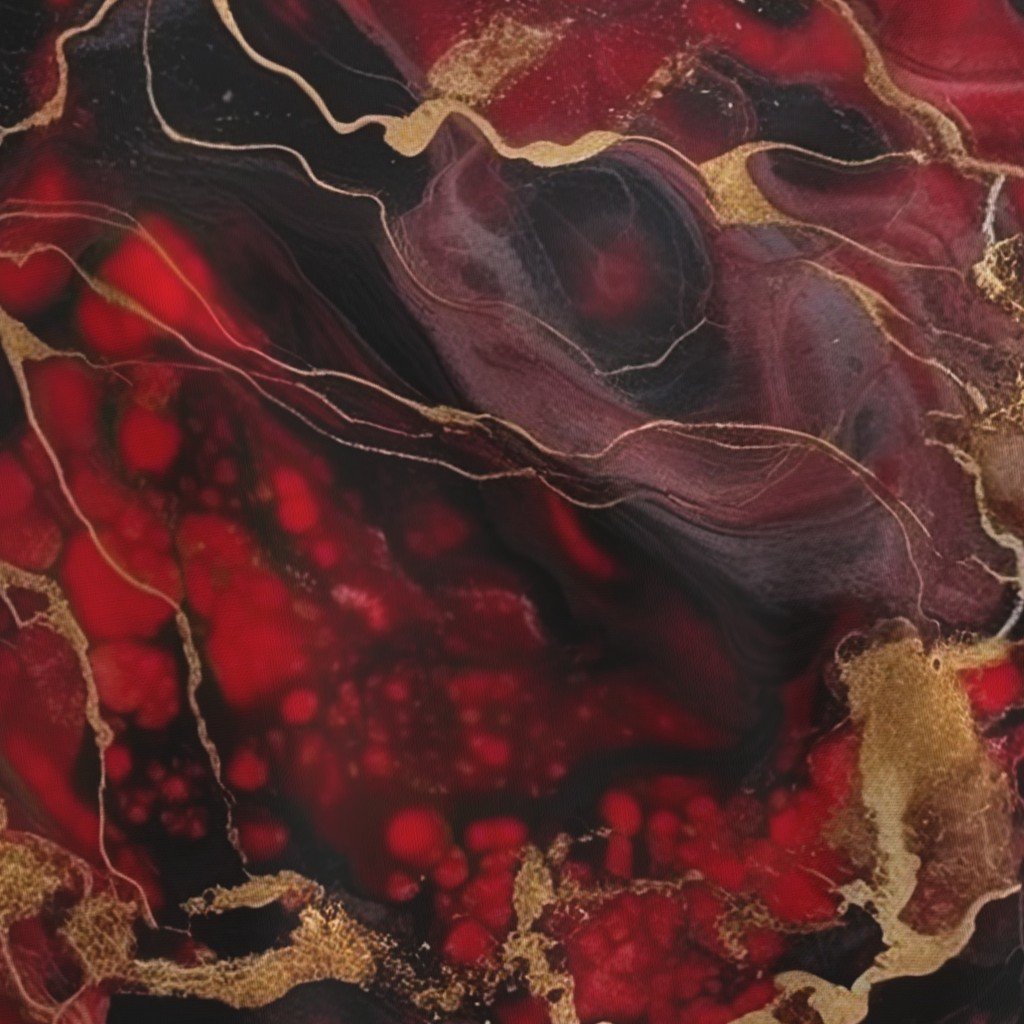 Red Black and Gold Alcohol Ink 1 Fabric alcohol ink fabric
