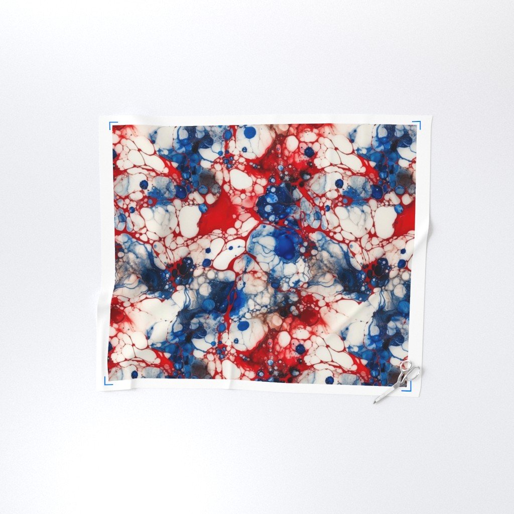 Red White and Blue Alcohol Ink USA Patriotic Flag Colors Alcohol Ink Home Decor Collection Home Styling Collection red and blue fabric