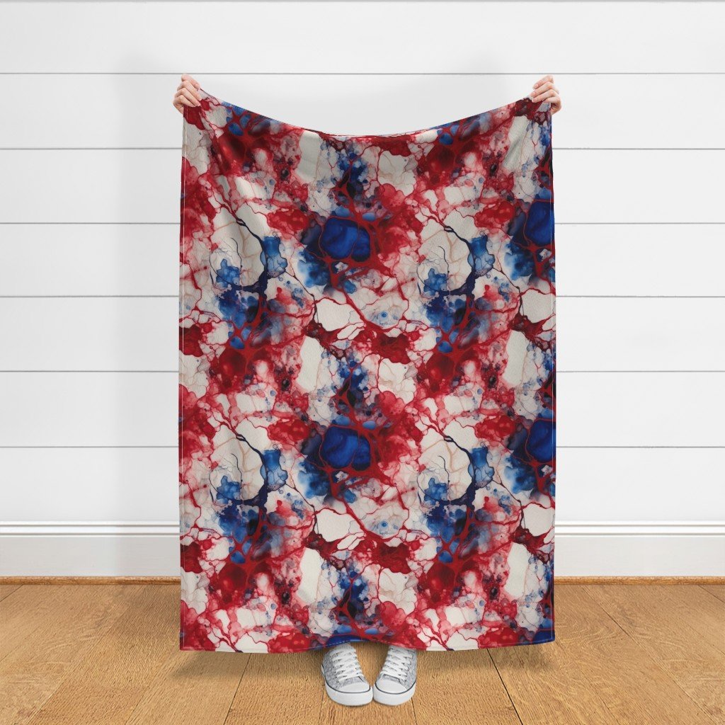 Red White and Blue Alcohol Ink UK Patriotic Flag Colors Alcohol Ink Fabric alcohol ink pattern fabric