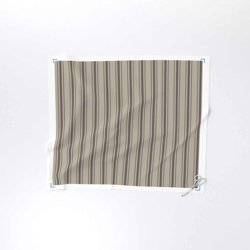 Chocolate on Beige French Provincial Mattress Ticking Fabric chocolate on beige fabric