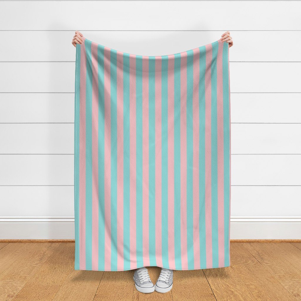 Pink and Aqua Summer Gazebo Cabana Tent 2 Inch Stripes Fabric blue stripe fabric