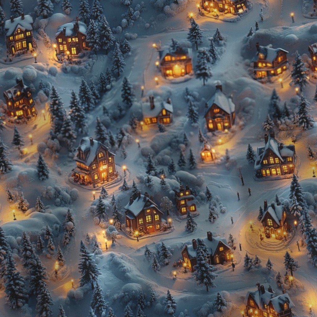 Night Before Christmas - Winters Whisper Fabric escape fabric