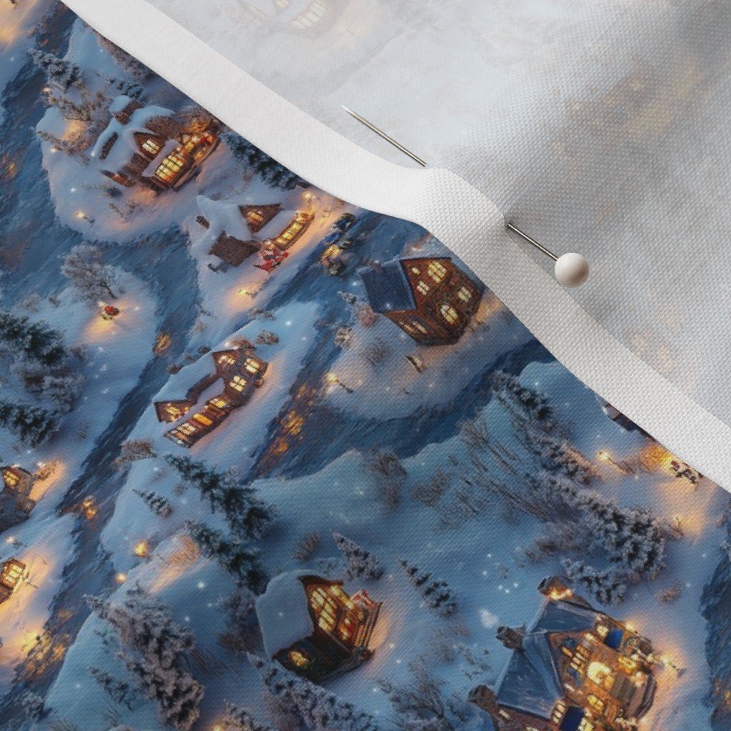 Small Scale Evening Glow - Night Before Christmas Fabric quiet sky snowy fabric