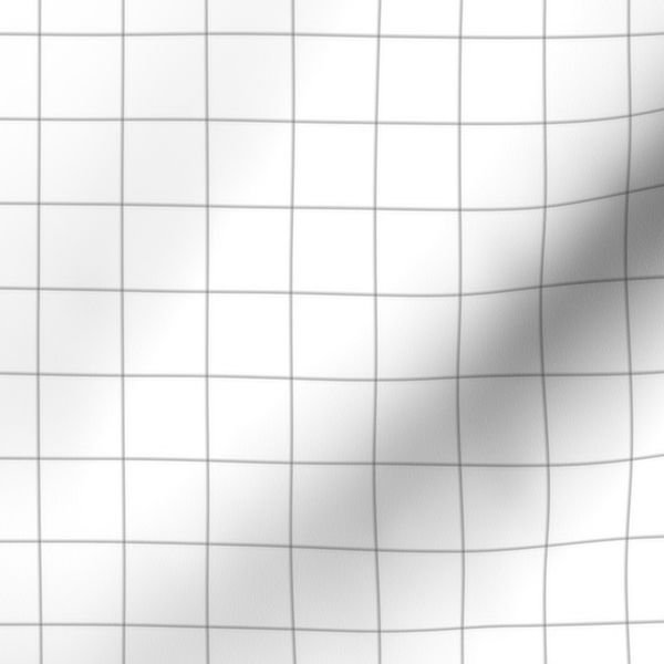 1 Inch Grid Line Pattern with Mid Grey Lines on White Home Decor Collection Home Styling Collection 1 inch fabric design
