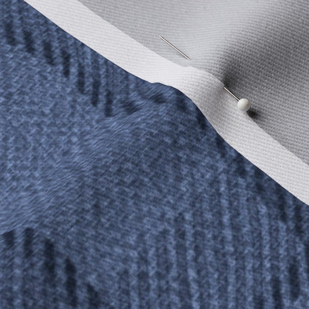 Denim Blue and Steel Gray Wool-Texture Tartan Plaid Fabric Fabric cozy fabric fabric