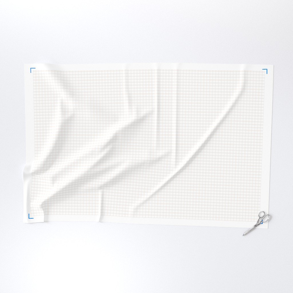 Soft Bone White Gentle Light Neutral Gingham Check Plaid Pattern Fabric baby fabric