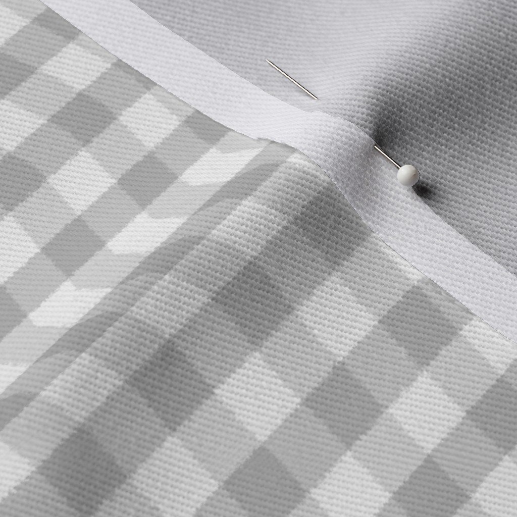 Ash Grey Gingham Check Plaid Pattern Fabric soft tones fabric