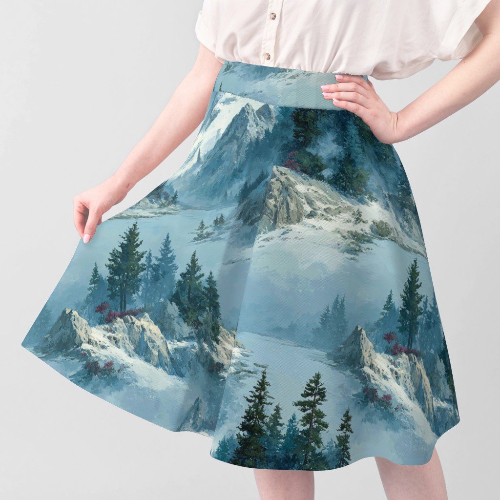 Olympic National Park Winter Christmas Watercolor Landscape Fabric christmas fabric