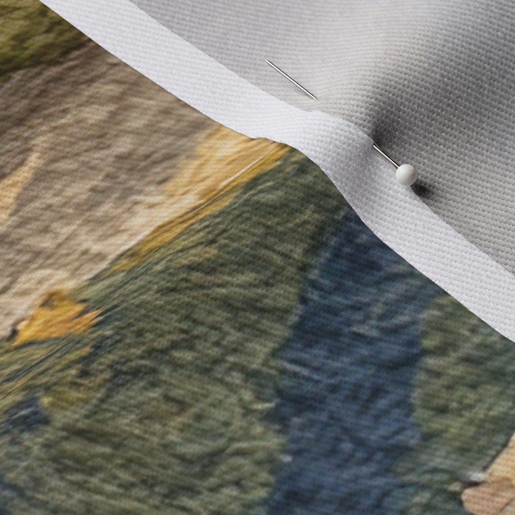 Autumn Glow Over the Grand Canyon Watercolor Landscape Fabric national park fabric