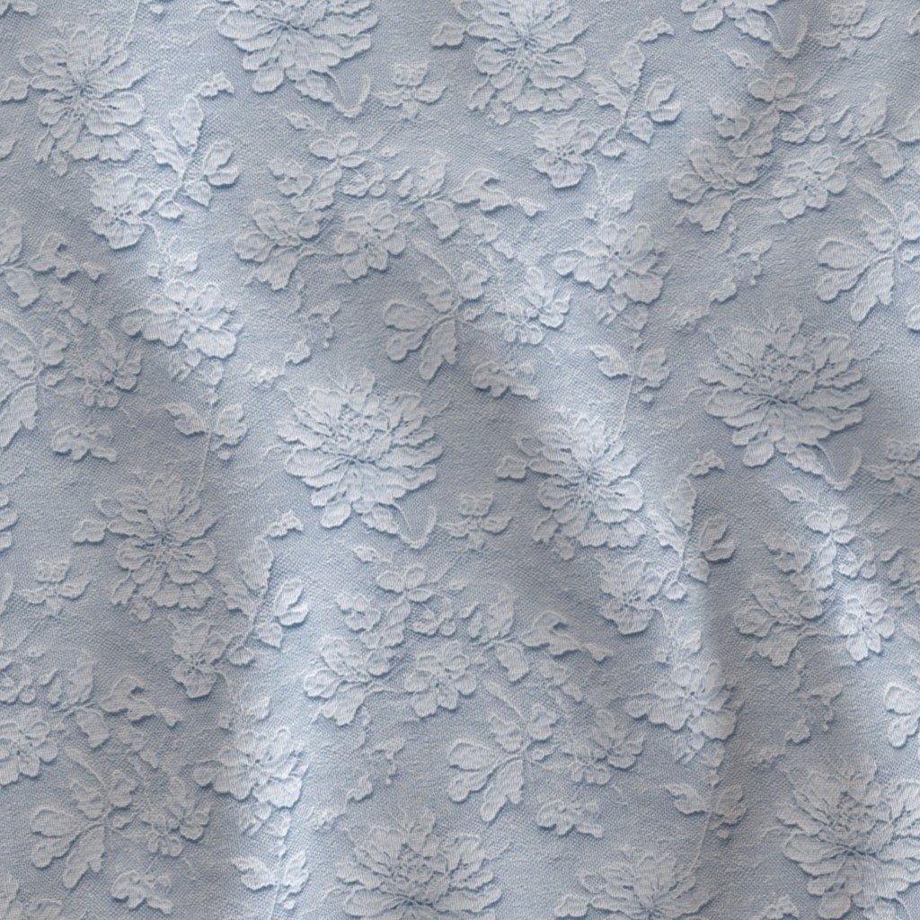 Chantilly Lace Floral Pattern in Dusty Blue Fabric cool tone fabric