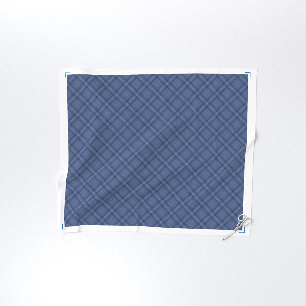Full yard view of diagonal tartan plaid fabric