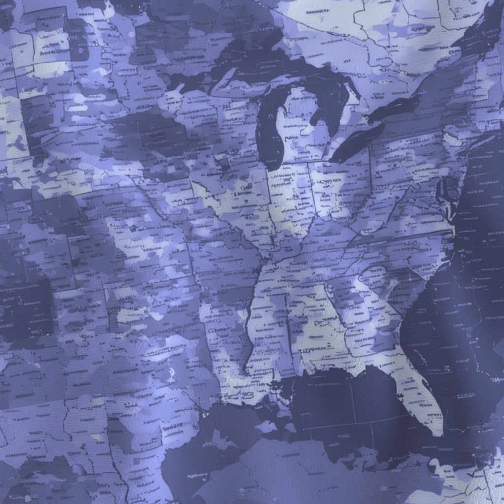 USA State Outline Navy Camouflage Repeat Fabric cool tone fabric