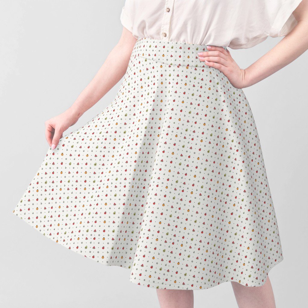 Minimal Fruit Doodle Pattern With Apples Oranges Watermelon Avocado F Fabric apples fabric