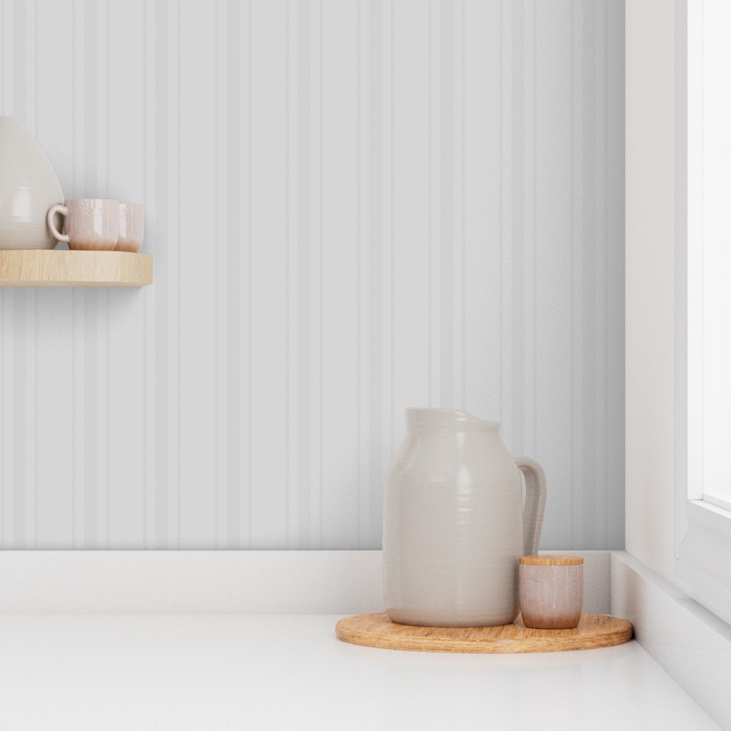 Tonal Dove Gray Tailored Ticking Stripe Cottage Farmhouse Wide Stripe Wallpaper dove gray wallpaper