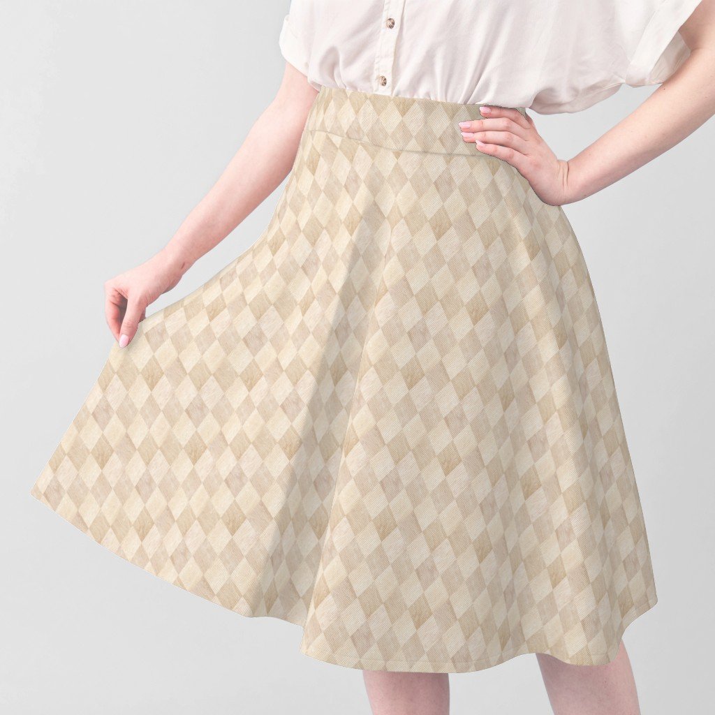 Small Light Beech and Oak Wood Harlequin Diamond Parquet Marquetry Pattern Fabric beech fabric