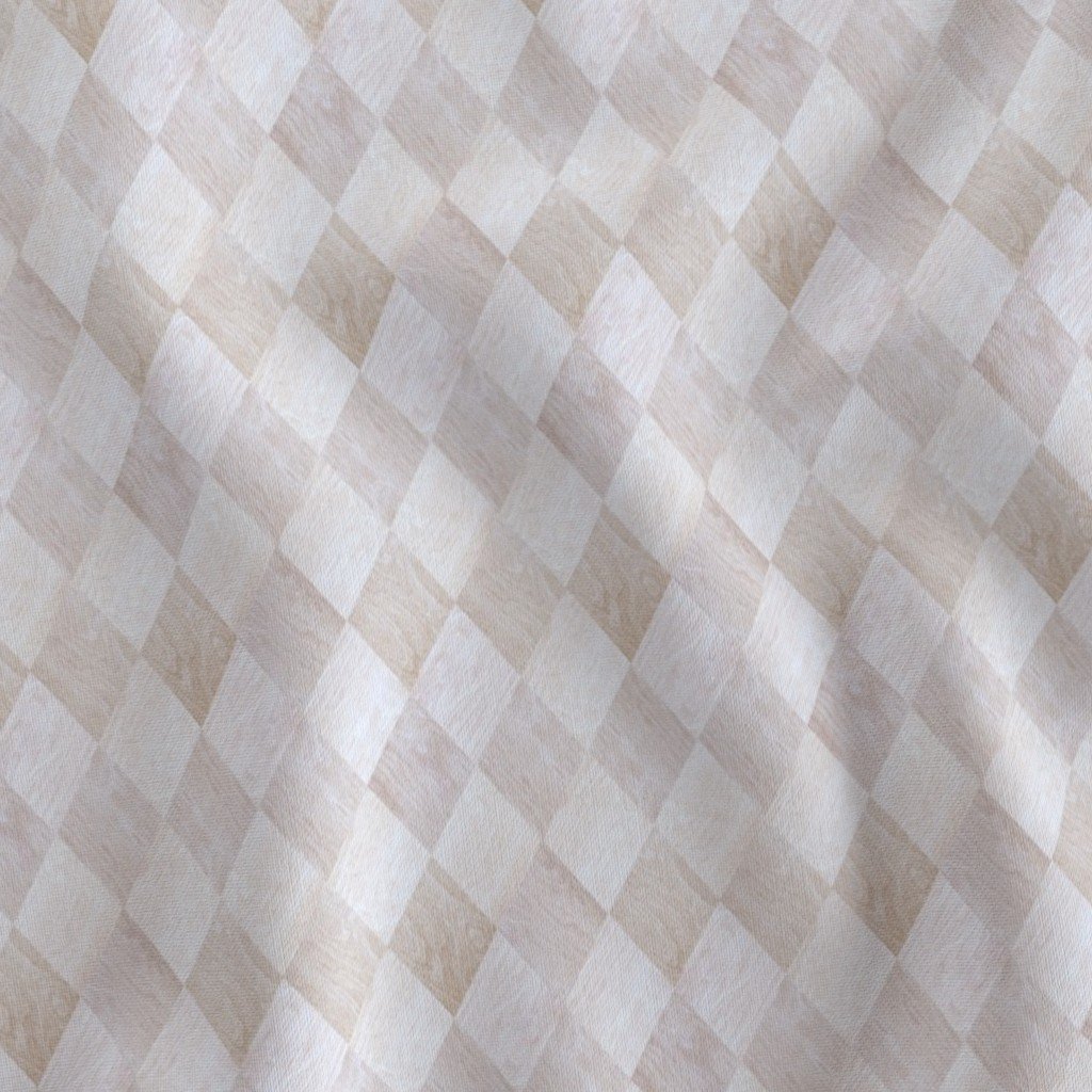 Small Light and Dark Beech and Oak Wood Harlequin Diamond Check Marquetry Fabric light wood fabric