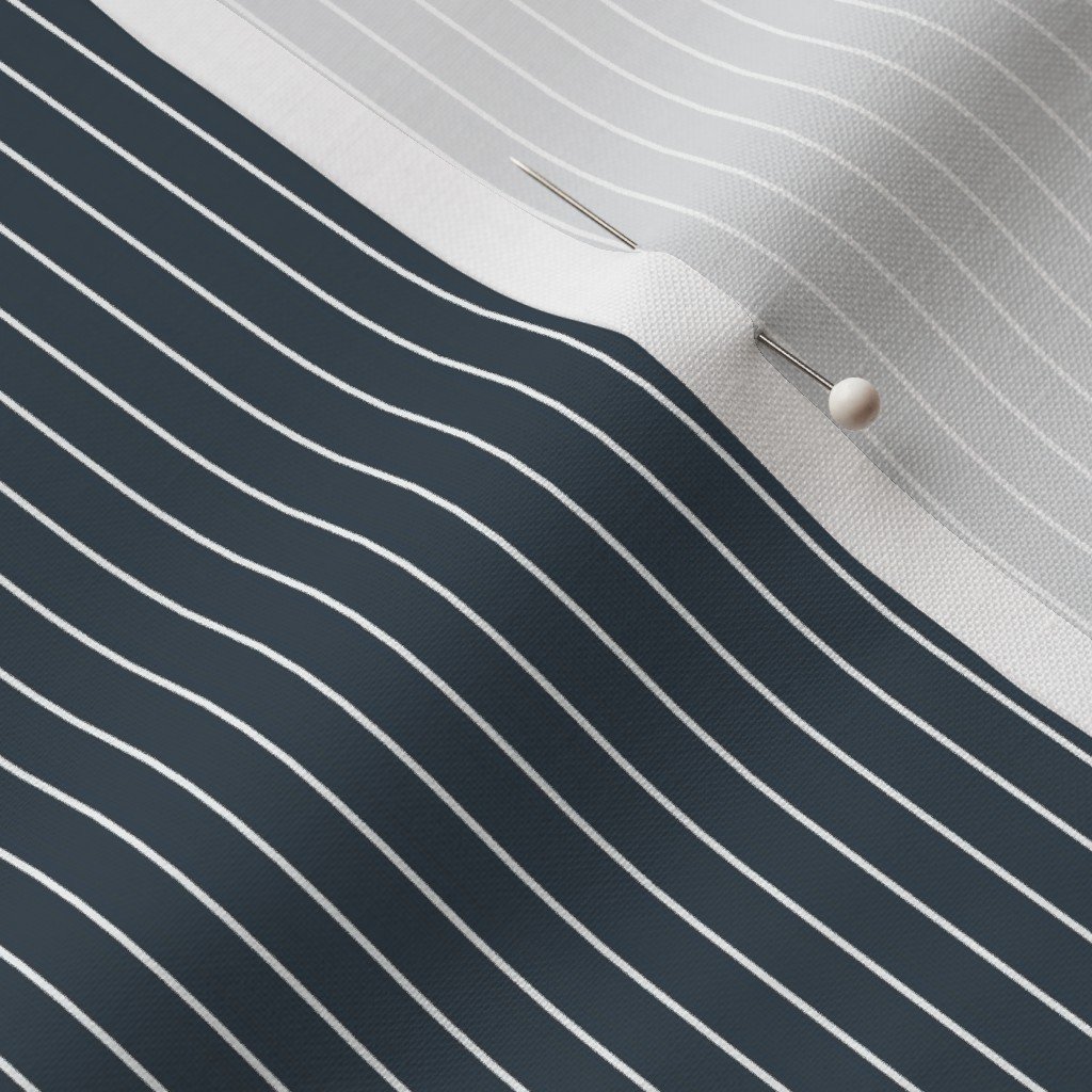 Classic White Pinstripe on Charcoal Gray Office Stripe Pattern Fabric banker stripe fabric