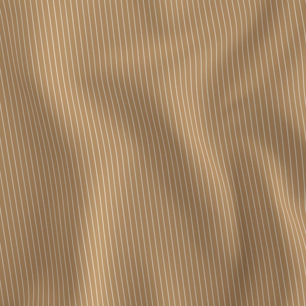 Classic White Pinstripe on Camel Tan Office Stripe Pattern Fabric banker stripe fabric