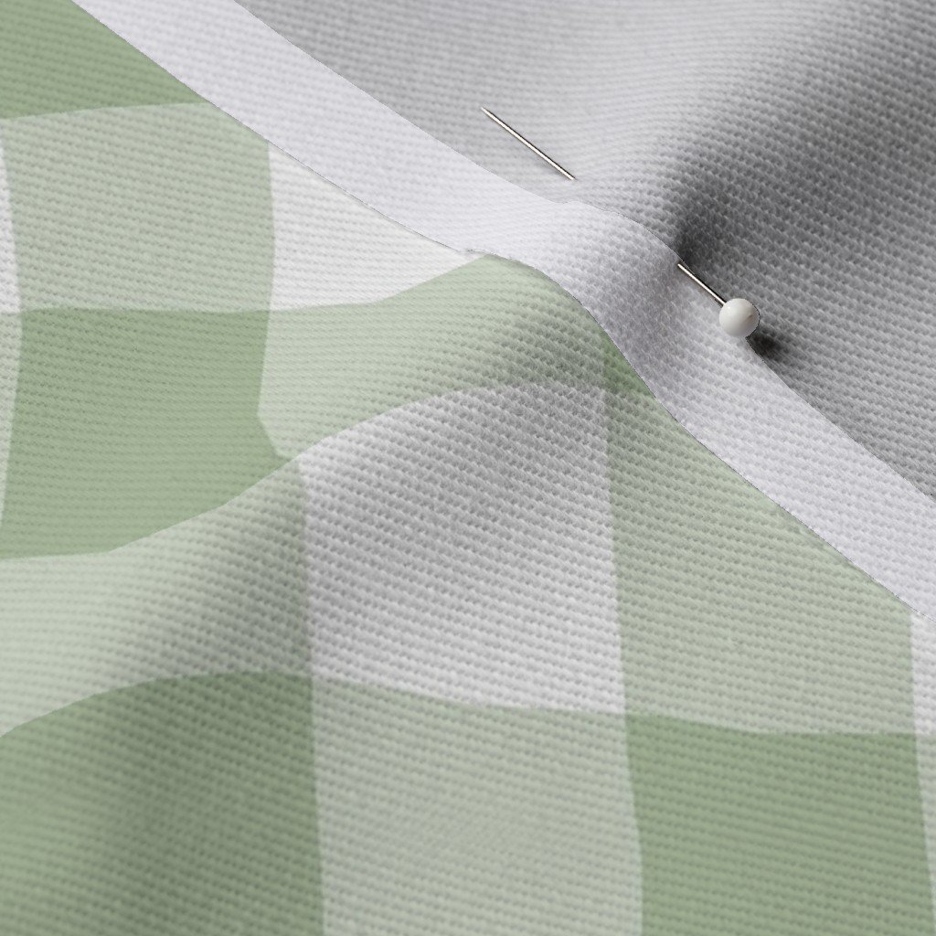 Sage Green Gingham Check Plaid Fabric checkered fabric