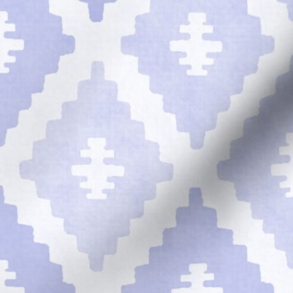 Large Sun Faded Mediterranean Diamond Pattern in Lavender Mist Blue Decor Collection Home Decor Collection faded blue fabric design